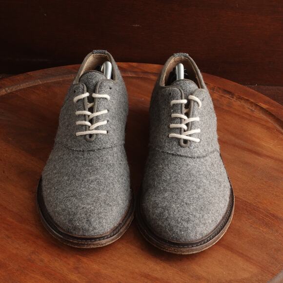 Band of Outsiders Oxfords Womens SZ EU 39 US 8.5-9 Gray Felted Wool Shoes Italy - Picture 2 of 14